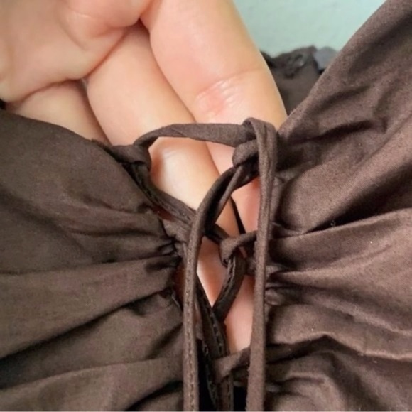 ZARA Women Studio. Chocolate Brown Long sleeve Ruched Mini Dress. Size M. Sexy! - Picture 11 of 11